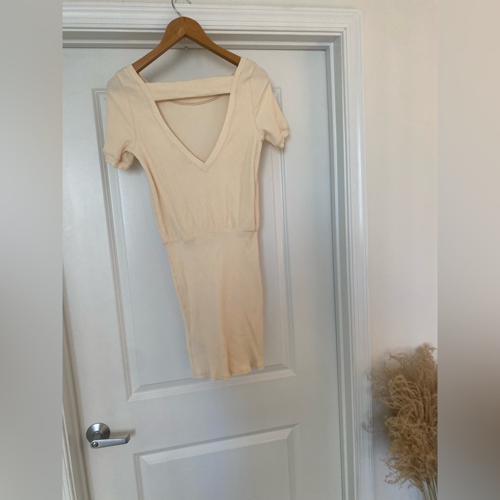 Free People Cream Bodycon Dress